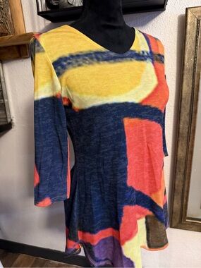 Amma Design Abstract Art Graphic Tunic Top Watercolor Geometric •Size S•